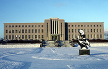 Color photo of University building, small version.