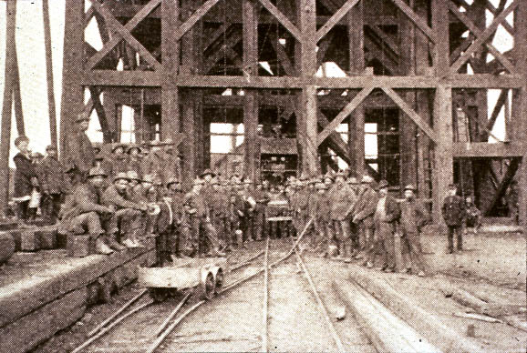 Image of Miners outside of shaft