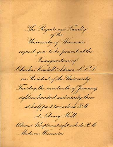Image of Invitation to Inauguration