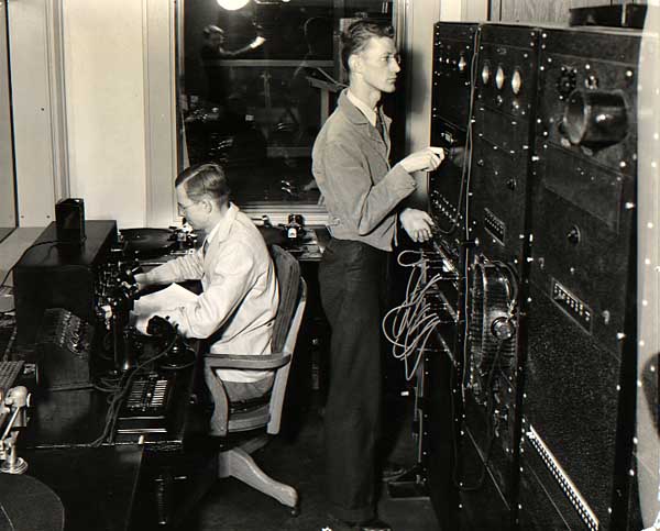 Image of Two Men in Radio Room