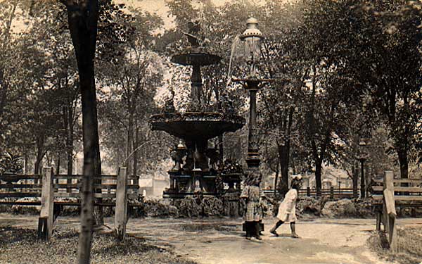 Image of Children by a fountain