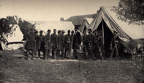 Image of Lincoln at McClellan's Headquarters