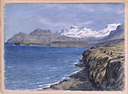 Color painting of Fróðá parish, small version.