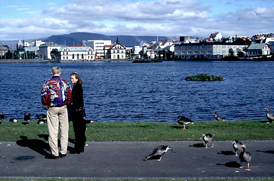 Color photo of Reykjavík, larger version.