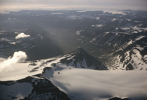 Aerial color photo of Hjaltadalur, larger version.