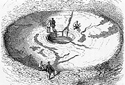 Winkler illustration of Geysir basin, small version.
