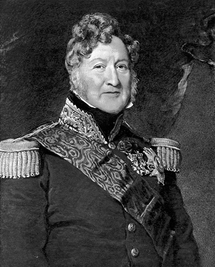 Greyscale image of painting of Louis Philippe, larger version.