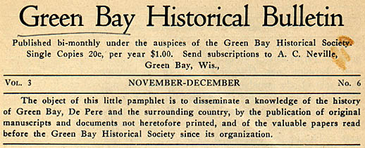 Green Bay Historical Bulletin