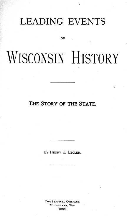 Image of Leading Events of Wisconsin History