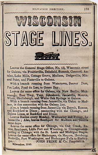 Image of Wisconsin Stage Lines