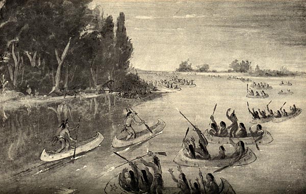 Image of Indian canoe race